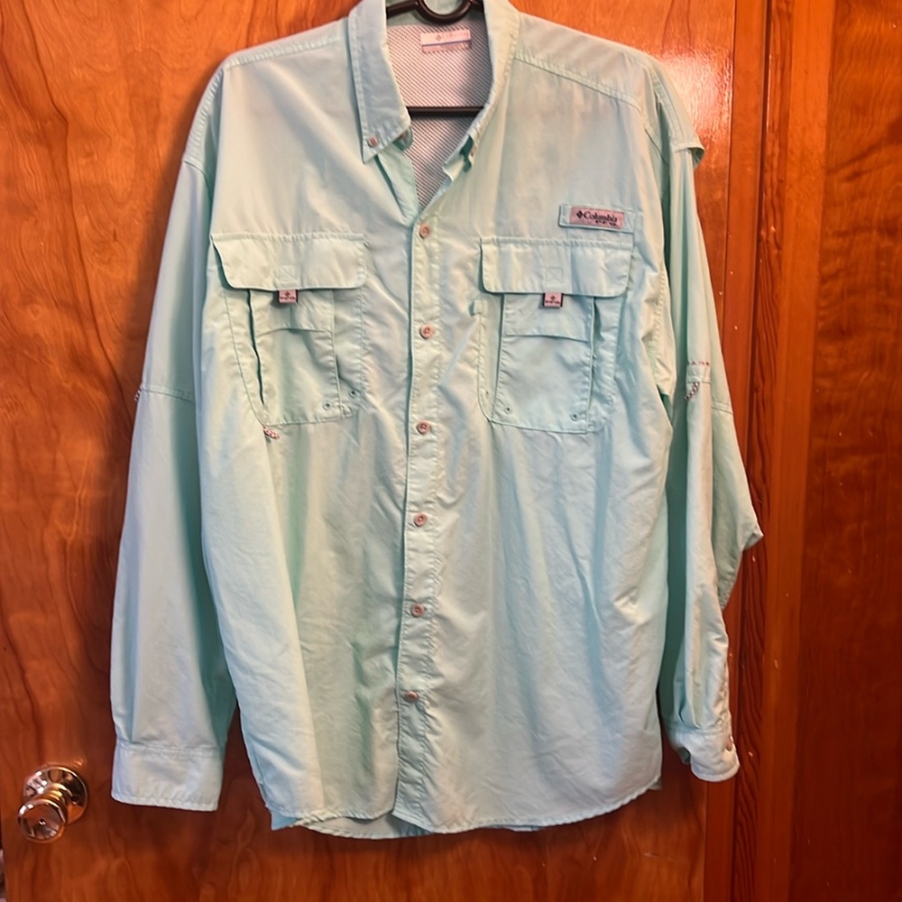 Columbia men’s large performance fishing gear long g gear shirt spf 50